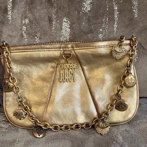 Authentic Juice Couture Gold Leather Pochette